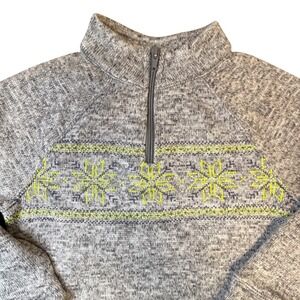 Mix & Match Boys Gray Quarter Zip Snowflake Fleece Sweater Size M 6 J6